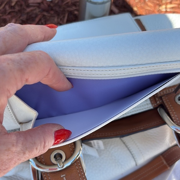 COACH White SoHo Saddle leather Purse w/matching wallet, NWT. - Picture 9 of 9